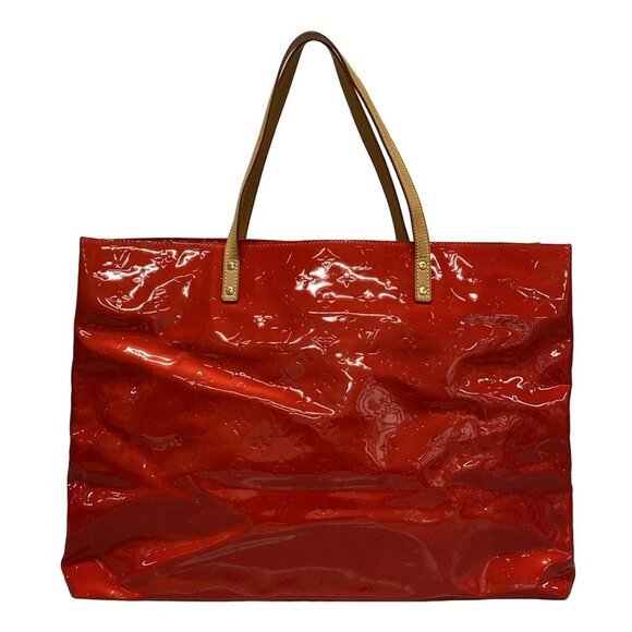 Auth LOUIS VUITTON Reade GM M91084 Rouge Monogram Vernis TH0030 Tote Bag - Picture 2 of 9